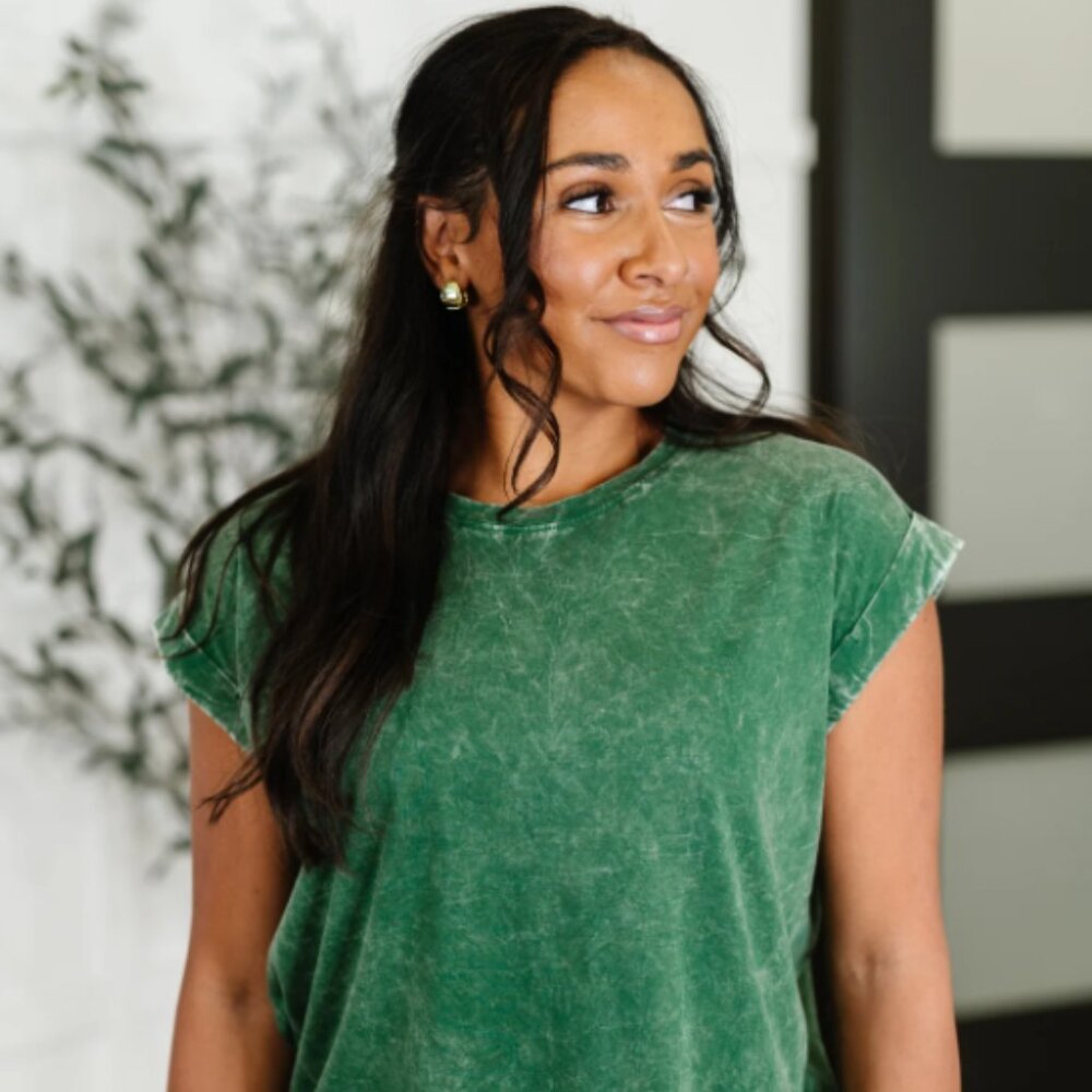 Mineral Wash Dark Green Top